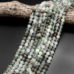 Natural Phantom Quartz Beads Lodolite Beads 4mm 6mm 8mm 10mm Green Brown Minerals Matrix 15.5" Strand