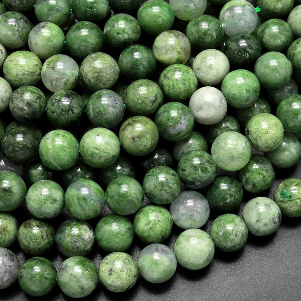 6mm Round Green or Dark Green Jade Beads on a Temporary String
