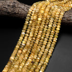 Rare Natural Golden Yellow Lepidolite Mica 6mm 8mm Rondelle Beads High Quality Gemstone 15.5" Strand