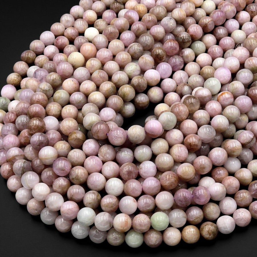 Natural Kunzite 8mm Round Beads 15.5" Strand