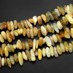 Natural Yellow Opal Beads Freeform Irregular Smooth Pebble Nuggets Gemstone 15.5" Strand