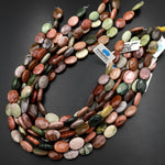 AAA Faceted Natural Mexican Imperial Jasper Flat Oval Beads 15.5" Strand