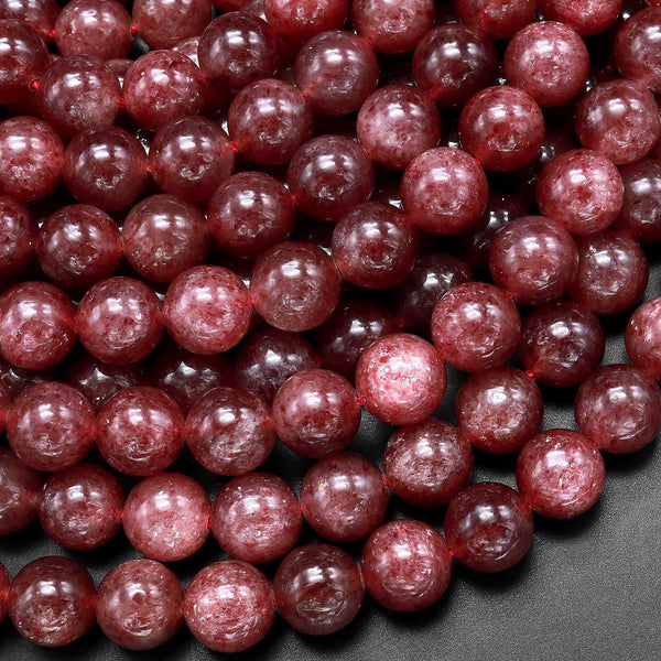 Natural Strawberry Quartz 4mm 6mm 8mm 10mm 12mm Round Beads 15.5 Stra –  Intrinsic Trading