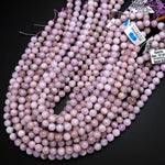Natural Kunzite 8mm Round Beads Soft Violet Purple Pink Gemstone 15.5" Strand