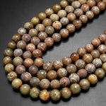 Hand Carved Natural Soochow Jade 8mm Round Beads Antique Looking 15.5" Strand