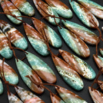 Drilled Natural Ocean Jasper Earring Pair Matched Teardrop Gemstone Beads