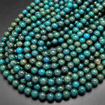 Terra Jasper 6mm 8mm Round Beads Earthy Teal Blue Green Colors 15.5" Strand