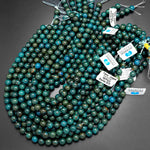 Terra Jasper 6mm 8mm Round Beads Earthy Teal Blue Green Colors 15.5" Strand