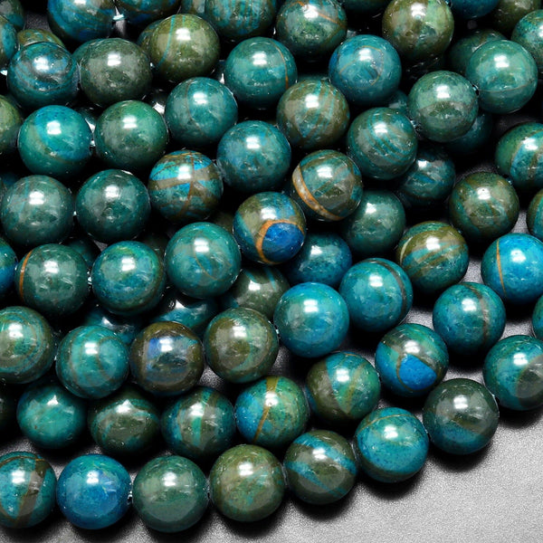 Terra Jasper 6mm 8mm Round Beads Earthy Teal Blue Green Colors 15.5" Strand