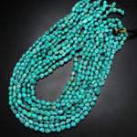 Genuine Real Natural Arizona Blue Turquoise Turquoise Freeform Pebble Nugget Beads 15.5" Strand