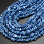 Natural Blue Kyanite Freeform Rondelle Bead 8mm 10mm 12mm 14mm 15.5" Strand