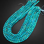 Genuine 100% Natural Blue Turquoise Beads 5x7mm Cylinder Rounded Tube Drum Barrel 15.5" Strand