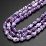 Natural Lilac Purple Chevron Amethyst Teardrop Beads Vertically Drilled Gemstone 15.5" Strand