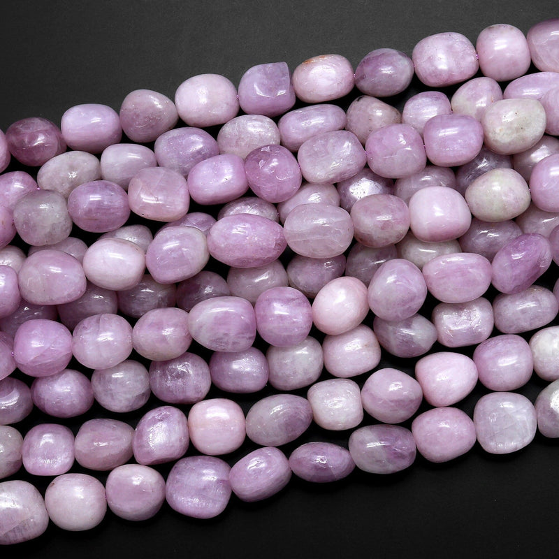 Natural Kunzite Freeform Pebble Nugget Beads Gemstone 15.5" Strand