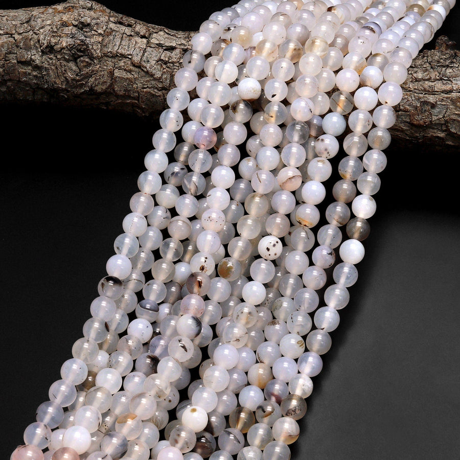 Translucent Natural Montana Agate 4mm 6mm 8mm 10mm Smooth Round Beads 15.5" Strand