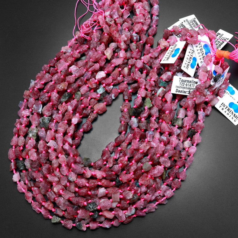 12x16mm Pink Gemstone Tumble Beads 1 String – beadsnfashion