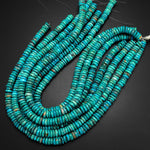 Genuine Natural Nevada Blue Green Turquoise Heishi Beads Rondelle Real Turquoise Gemstone 15.5" Strand