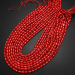 Genuine Red Bamboo Coral Drum Barrel Beads 8mm 15.5" Strand