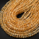 Natural Citrine Faceted 6mm Beads Geometric Double Hearted Star Cut Gemstone 15.5" Strand