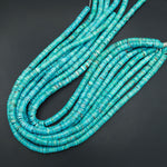 Genuine 100% Natural Arizona Turquoise Heishi Beads 6mm 8mm Genuine Blue Turquoise 16" Strand