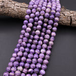 AAA Natural Russian Charoite 10mm 12mm Round Beads Rich Purple Charoite High Quality Gemstone Beads 15.5" Strand