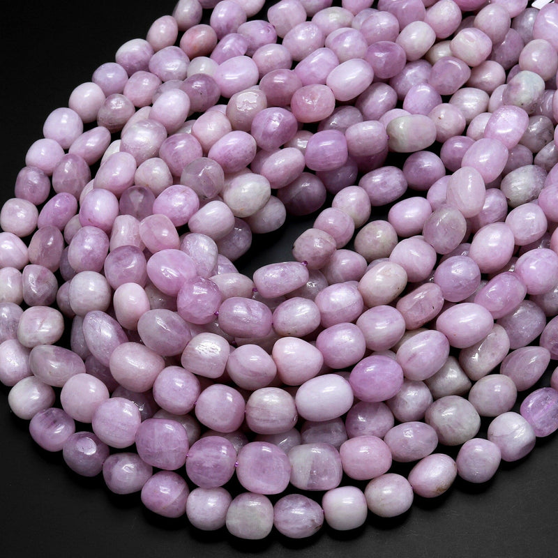 Natural Kunzite Freeform Pebble Nugget Beads Gemstone 15.5" Strand