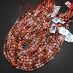 Natural Red Lepidocrocite Quartz Faceted 8mm Coin Beads 15.5" Strand