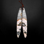 Natural Cherry Blossom Agate Earring Pair Drilled Matched Long Marquise Pair Aka Flower Agate