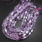 Raw Hand Cut Natural Purple Amethyst Cube Square Beads 10mm 15.5" Strand