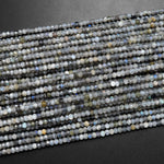 Small 3mm Faceted Natural Labradorite Rondelle Beads 15.5" Strand