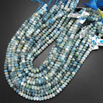 Rare Blue Azurite In Calcite Beads 7mm 8mm Rondelle Beads from Pakistan Afghanistan Where K2 is Found 15.5" Strand
