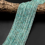 Natural Light Blue Green Apatite Faceted 2mm 3mm Cube Beads Gemstone 15.5" Strand