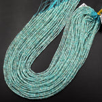 Natural Light Blue Green Apatite Faceted 2mm 3mm Cube Beads Gemstone 15.5" Strand