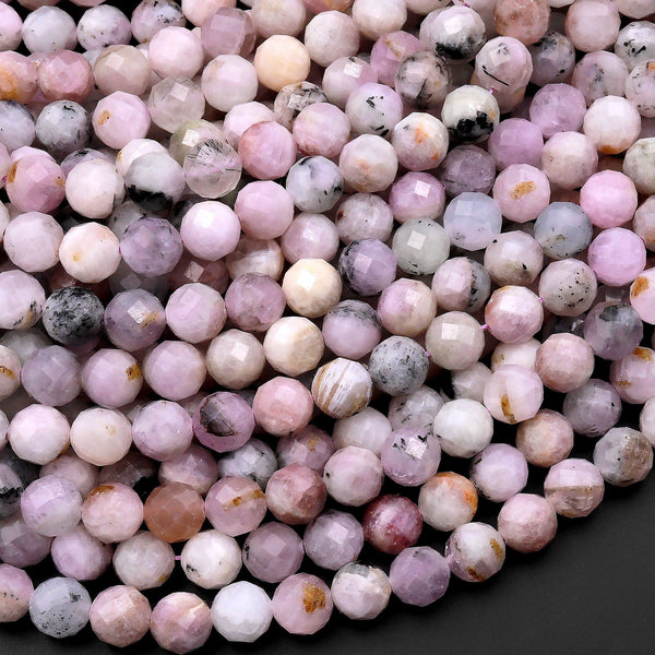 Natural Kunzite Faceted 5mm Round Beads 15.5" Strand