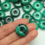 AAA Natural Malachite Donut Bead Pendant 20mm