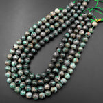 Real Genuine 100% Natural Green Emerald Gemstone Round Beads 10mm Round Beads 15.5" Strand