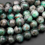 Real Genuine 100% Natural Green Emerald Gemstone Round Beads 10mm Round Beads 15.5" Strand
