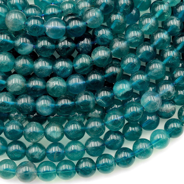 Natural Blue Fluorite Smooth Round Beads 8mm Gemstone 15.5" Strand