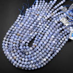 Natural Blue Lace Agate Beads 6mm 8mm 10mm Round Beads 15.5" Strand