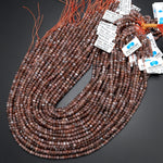 AAA Rare Faceted Natural Mauve Chocolate Moonstone 4mm Rondelle Gemstone Beads 15.5" Strand
