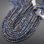 Blue Flashes~ AAA Natural Blue Labradorite 4mm 5mm 6mm 7mm 8mm Round Beads 15.5" Strand