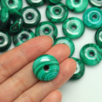 AAA Natural Malachite Donut Bead Pendant 20mm