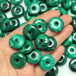 AAA Natural Malachite Donut Bead Pendant 20mm