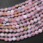Faceted Pink Aquamarine Morganite 4mm Coin Beads Gemstone 15.5" Strand