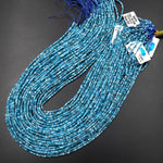 Small Faceted Natural Blue Apatite 2mm Rondelle Beads Micro Cut Gemstone 15.5" Strand