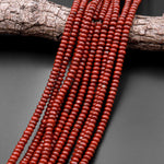 Natural Red Jasper 6x4mm Smooth Rondelle Beads 15.5" Strand