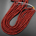 Natural Red Jasper 6x4mm Smooth Rondelle Beads 15.5" Strand