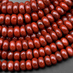 Natural Red Jasper 6x4mm Smooth Rondelle Beads 15.5" Strand