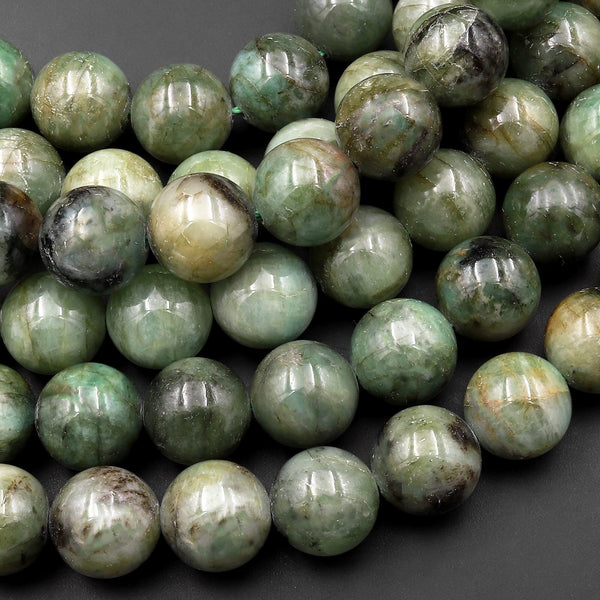 Real Genuine 100% Natural Green Emerald Gemstone Round Beads 12mm Round Beads 15.5" Strand