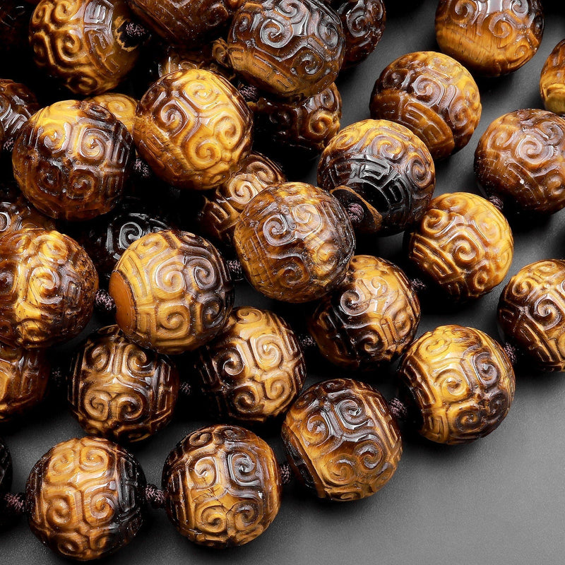 China Factory Painted Natural Wood Beads, Macrame Beads Large Hole, Laser  Engraved Pattern, Round with Leopard Print 15~16x15mm, Hole: 4mm in bulk  online 